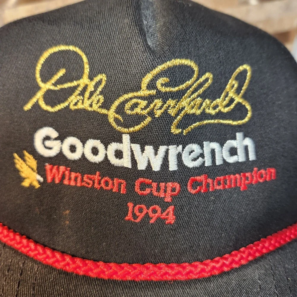 Vintage 1994 Dale Earnhardt Winston Cup Champion Hat Black Snapback Sports Image